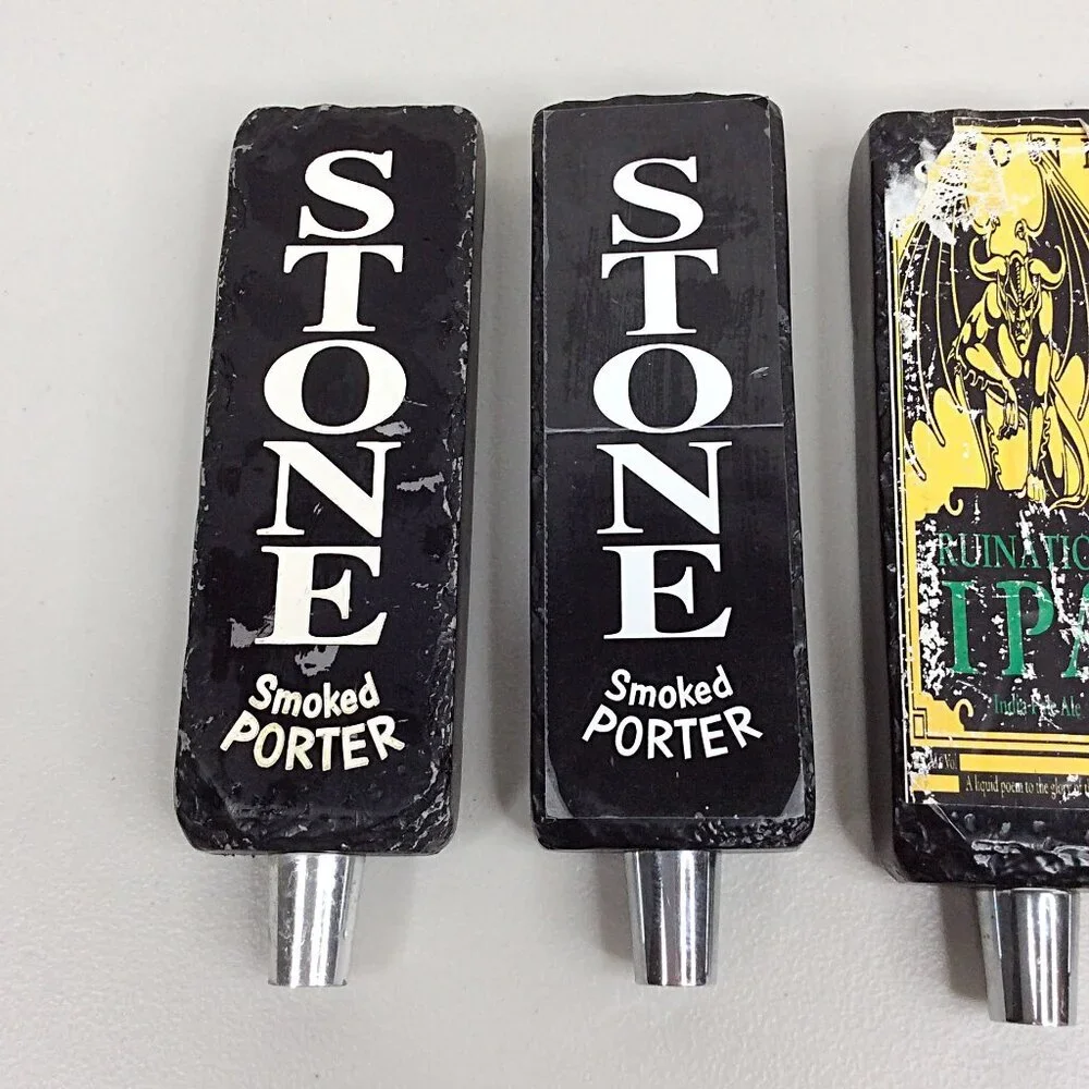 Lot of 5 Stone Brewing Tap‎ Handles Suede RuinTen Porter Double Bastard